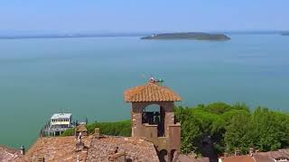 Passignano sul Trasimeno  360 degree view from La Rocca [upl. by Adnolat]