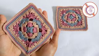 Crochet  How to make Granny Square for Kamaniya Project by TutorialRajutid [upl. by Airekat]