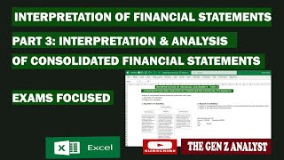 Analysis of Consolidated Financial Statements  Financial Reporting Ratios [upl. by Elissa]