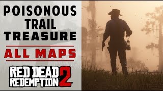 Location of All The Poisonous Trail Maps amp Treasure  Red Dead Redemption 2 [upl. by Attenra]