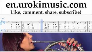 French Horn lessons Harry Potter  Hedwigs Theme Sheet Music Tutorial umi352 [upl. by Alphonse929]