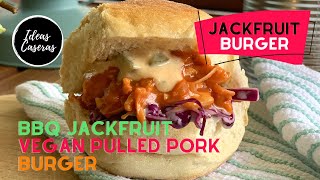 Vegan Pulled Pork Burger Recipe ‣‣ BBQ Jackfruit Burger Recipe ‣‣ Vegan BBQ Jackfruit Meat Recipe [upl. by Tolecnal]