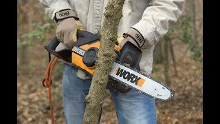 Review WORX WG3031 16Inch 145 Amp Electric Chainsaw with AutoTension [upl. by Marra]