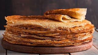 The secret to delicious THIN PANCAKES A chef from France taught me [upl. by Hanforrd]