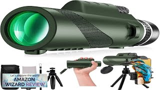 80x100 High Power Monocular Telescope for Smartphone with Tripod HD Monocular Review [upl. by Marozik]