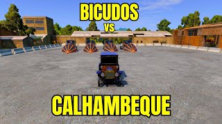 CALHAMBEQUE vs 4 CAMINHÕES BICUDOS  DESAFIOS NA ARENA Beamng Drive beamngdrive gameplay [upl. by Hitchcock912]