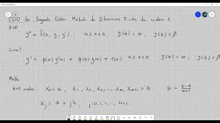 Método de Diferencias Finitas para problemas de valor en la frontera  Análisis Numérico [upl. by Weight170]