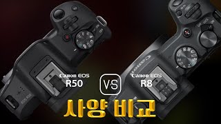 Canon EOS R50 와 Canon EOS R8 의 사양 비교 [upl. by Asiek760]