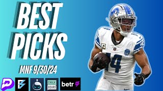 PRIZEPICKS NFL MNF  TOP PLAYER PROPS  FREE PICKS 93024 [upl. by Hayyikaz90]