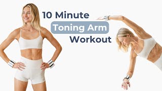 10 Minute Toning Arm Workout w Ankle Weights  Pilates Workout  Sanne Vloet [upl. by Harbird26]