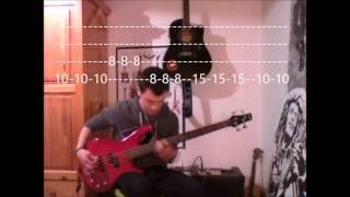 Bass cover Easy Tabs Photomaton Jabberwocky [upl. by Kung]