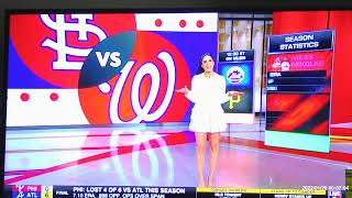 Lauren Shehadi Strutting Smoking Hot Legs in Mini On MLB Network [upl. by Gilli669]