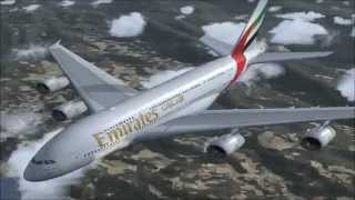 Flight Simulator X  Vol DubaïParis en Airbus A380800 Emirates  FSX HD [upl. by Willing211]