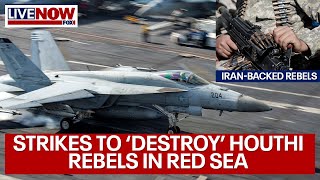 US strikes Yemen Houthi rebels in Red Sea amid Middle East unrest  LiveNOW from FOX [upl. by Waldo819]