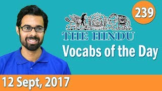 ✅ Daily The Hindu Vocabulary 12 Sept 2017  Learn 10 New Words with Tricks  Day239 [upl. by Ellenar612]