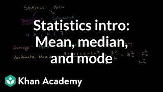 Statistics intro Mean median and mode  Data and statistics  6th grade  Khan Academy [upl. by Milo850]