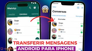 SEM RESETAR Transferir Conversas do WHATSAPP Android para iPhone [upl. by Raval263]