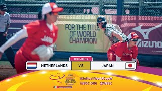 Highlights  Game 9 Netherlands vs Japan  2024 WBSC Women’s Softball World Cup  Finals [upl. by Kcirddec567]