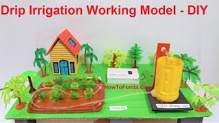 drip irrigation working model  inspire award science project  DIY at home project  howtofunda [upl. by Pompea]