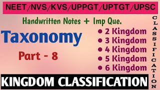 Taxonomy Part 8 KINGDOM CLASSIFICATION [upl. by Sarnoff]