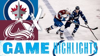 Colorado Avalanche vs Winnipeg Jets  Game Highlights [upl. by Dichy938]