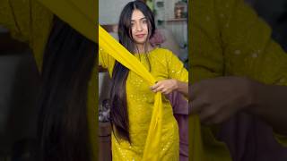 Dupatta draping hack😱festive designyoutubeshorts shorts diyhackdupattafestivalweddingshots [upl. by Weslee875]