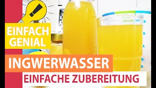 Ingwerwasser Zubereitung  Ingwer Wasser mit Zitrone selber machen zum Abnehmen amp Abwehrkräfte [upl. by Salhcin]