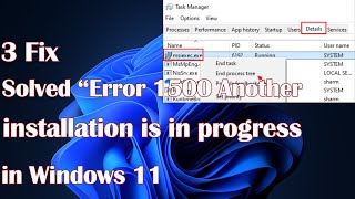 Solved “Error 1500 Another installation is in progress” Windows 11  3 Fix [upl. by Erastes]