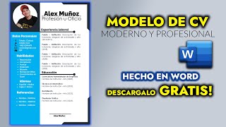 ¡Cómo hacer un CV Profesional en Word  Obtén Plantilla Gratuita [upl. by Haymes9]