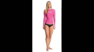 ONeill Womens Basic Skins Long Sleeve Crew Rashguard  SwimOutletcom [upl. by Frydman]