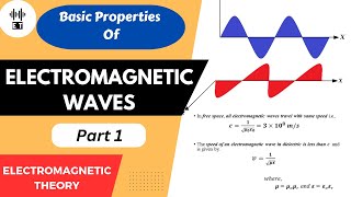 Electromagnetic Waves  Basic Properties  Part 1  Electromagnetic Theory [upl. by Noxas]