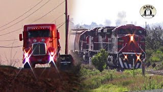 Trenes camiones y un amanecer en Aragon Hidalgo [upl. by Curtice]