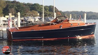 1940 Gar Wood Overnighter Classic Mahogany Wooden Boat [upl. by Philine14]