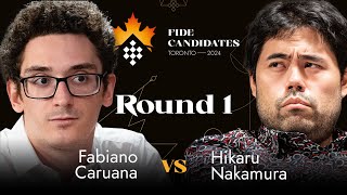 Fabiano Caruana  Hikaru Nakamura  FIDE Candidates 2024 [upl. by Aluin]