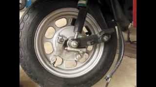 Honda Elite CH80 How to Replace the Front Tire [upl. by Llejk256]