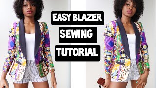 How to sew a Blazer Jacket  Shawl Collar Jacket  DIY How to cut and sew a blazer jacket [upl. by Nahtam]