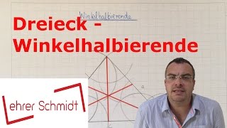 Dreieck  Winkelhalbierende konstruieren  Geometrie  Mathematik  Lehrerschmidt [upl. by Enad]