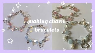 How I make charm bracelets ₊✩‧₊˚౨ৎ˚₊✩‧₊ cute beaded bracelets  gift and craft ideas ₊˚⊹♡ [upl. by Emery]