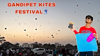 KITES FESTIVAL🪁🧵 2023  GANDIPET KITES SURFING  Republic Day Special kites surfing kite [upl. by Allrud]