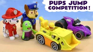 Pups Vehicle Jump Competition with Chase and Marshall [upl. by Rainger825]