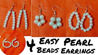 1 Minutes Earrings tutorial  how to make a earringsdiyearing earring pearlearringskoreanearring [upl. by Sahc938]