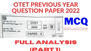 PREVIOUS YEAR OTET2 QUESTION PAPER WITH EXPLANATION otetpreviousyearpaper2 [upl. by Minetta79]