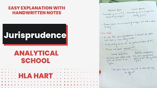 Jurisprudence  HLA Hart  analytical school explanation handwritten notes [upl. by Georgetta]