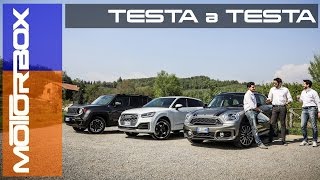 Jeep Renegade vs Audi Q2 vs Nuova Mini Countryman  SUV a confronto [upl. by Aerdnaz]