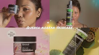 Quenchkorean skin care products  Quench face mist  Quench moisturiser  Honest review  glassskin [upl. by Yenattirb]