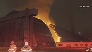 Flames burn historic Tustin hangar [upl. by Laurence159]