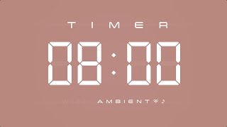 8 Min Digital Timer with Ambient Music amp Simple Beeps 🤎 [upl. by Catharine]