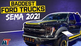 Biggest amp Baddest Ford Trucks of SEMA 2021  Walkarounds Event Coverage amp More  The Haul [upl. by Inej]