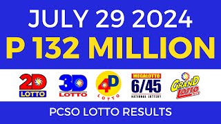 Lotto Result Today 9pm July 29 2024  PCSO Complete [upl. by Llednahs]