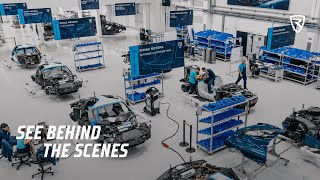 Rimac Factory Tour flythrough video by FPV drone [upl. by Leibman46]